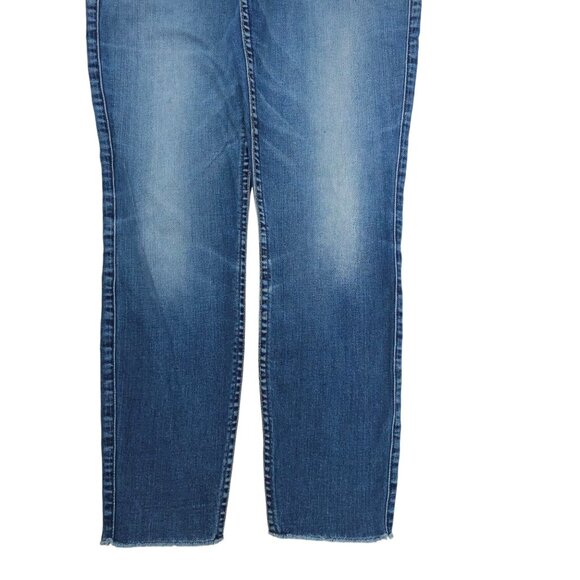 7 For All Mankind The Ankle Skinny Stretch Denim Womens 29 Raw Hem Jeans SFAMK - Picture 9 of 14